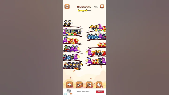 bird sort 2 color puzzle solution niveau 347 #games #gaming #puzzle #puzzlegame #androidgames