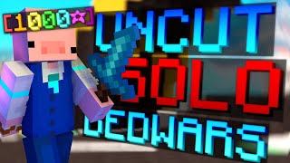 uncut minecraft bedwars for an hour (1000 star, top 20 solo)