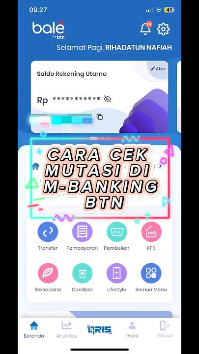 CARA CEK MUTASI DI M-BANKING BTN #btn #cekmutasibtn #bank