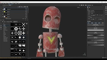 Maya and Substance Painter Model and texture Old 3D Robot Part 10