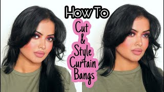 HOW TO CUT &amp; STYLE CURTAIN BANGS TUTORIAL