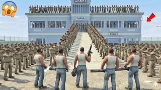 5 Franklin vs 1000+ Police Force! Franklin's Massive Police Station Attack | Indian Bike Driving 3D😱 screenshot 3