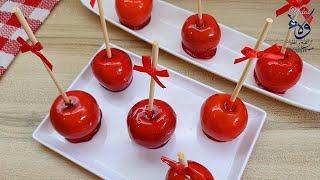 طريقة عمل عنبر التفاح ( تفاح بالكراميل )