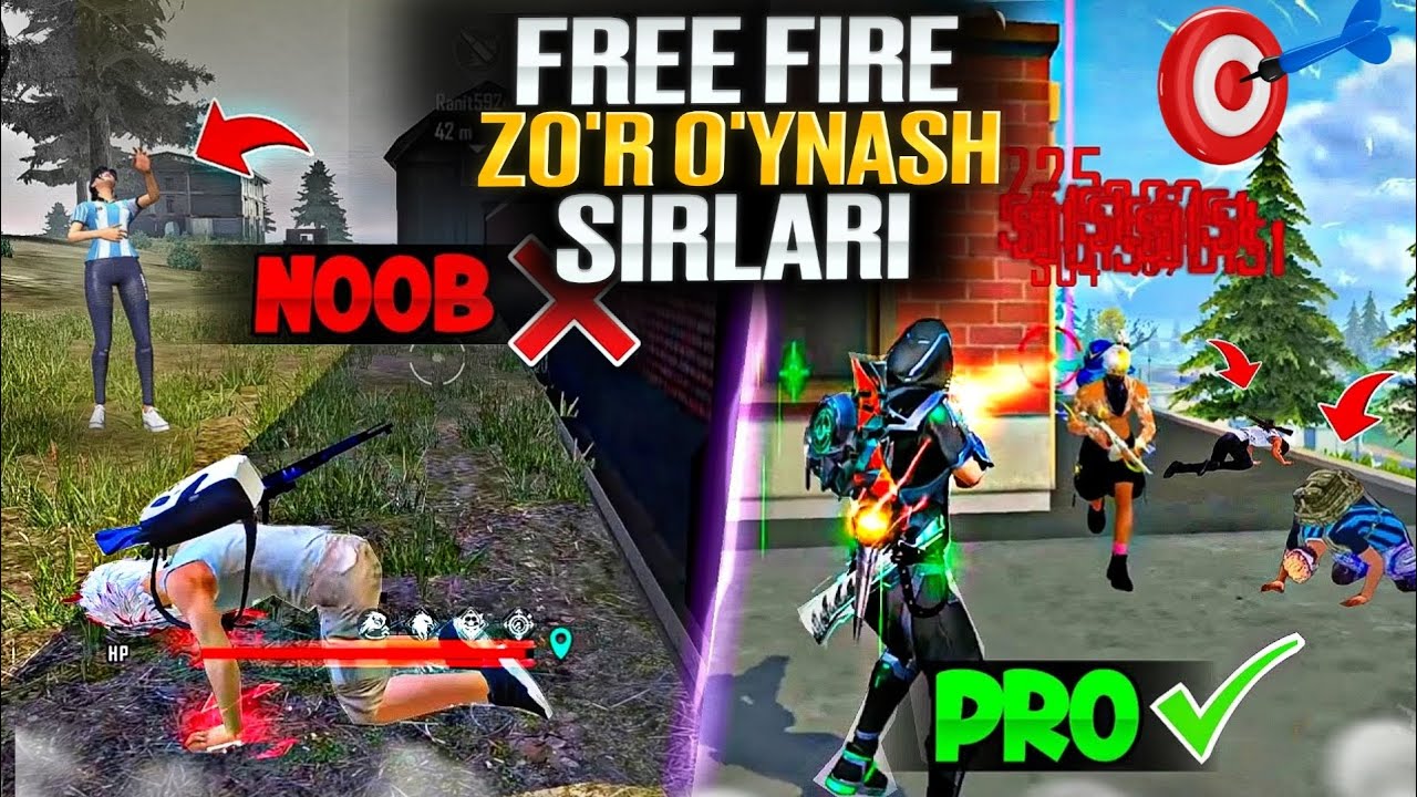 FREE FIRE ZO'R O'YNASH SIRLARI |NOOBDAN PROGA AYLANISH  | 4K PRINCE 