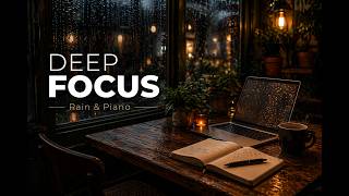 Deep Focus Music 🌧️ Rain &amp; Piano for Studying, Work &amp; Relaxation | Cozy Night Ambience
