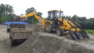 JCB Backhoe Machine Loading Mix Ballast On Tipper - JCB Vs Tripper Dump Part III