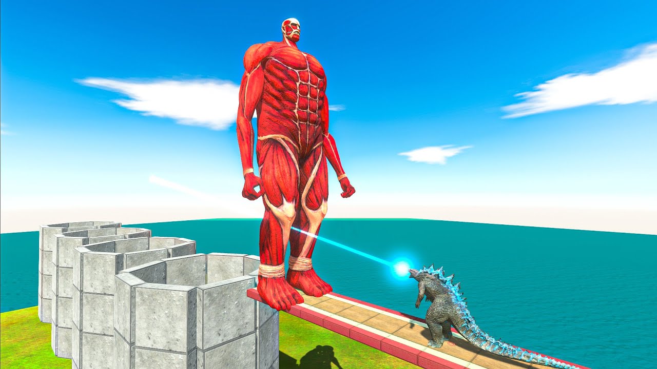 Godzilla Pushes into Deadly Pit - Animal Revolt Battle Simulator