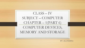 Class 4, Computer, Chapter 1, Part 6 by Akanksha
