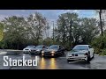 Street Drifting with a BIG Turbo 550WHP 135i and V12 7 series!!