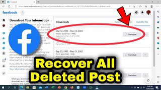 How To Recover Deleted Posts on Facebook