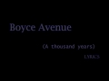 A Thousand Years  (Boyce Avenue acoustic cover)(Lyrics)