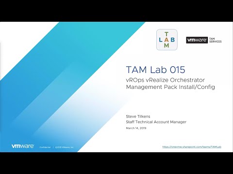 TAM Lab 015 - vROps vRealize Orchestrator Management Pack Install/Config
