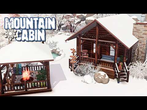 HIDDEN MOUNTAIN CABIN & HOT SPRINGS 🏔️ Winter Wonderland Collab | The Sims 4: Speed Build