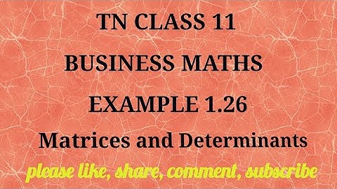 Tn 11business maths |example 1.26|state board |Matrices and Determinants |gmrrao maths|