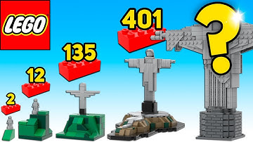 LEGO Christ the Redeemer in Different Scales - Comparison