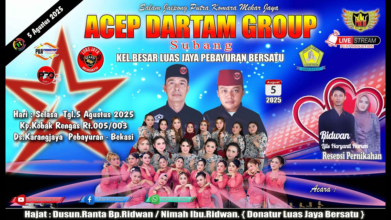 🔴LIVE PKMJ ACEP DARTAM GROUP. 5 AGSTS 2025. DUSUN. RANTA DONATUR LUAS JAYA. Kp.KOBAK RENGAS - BEKASI
