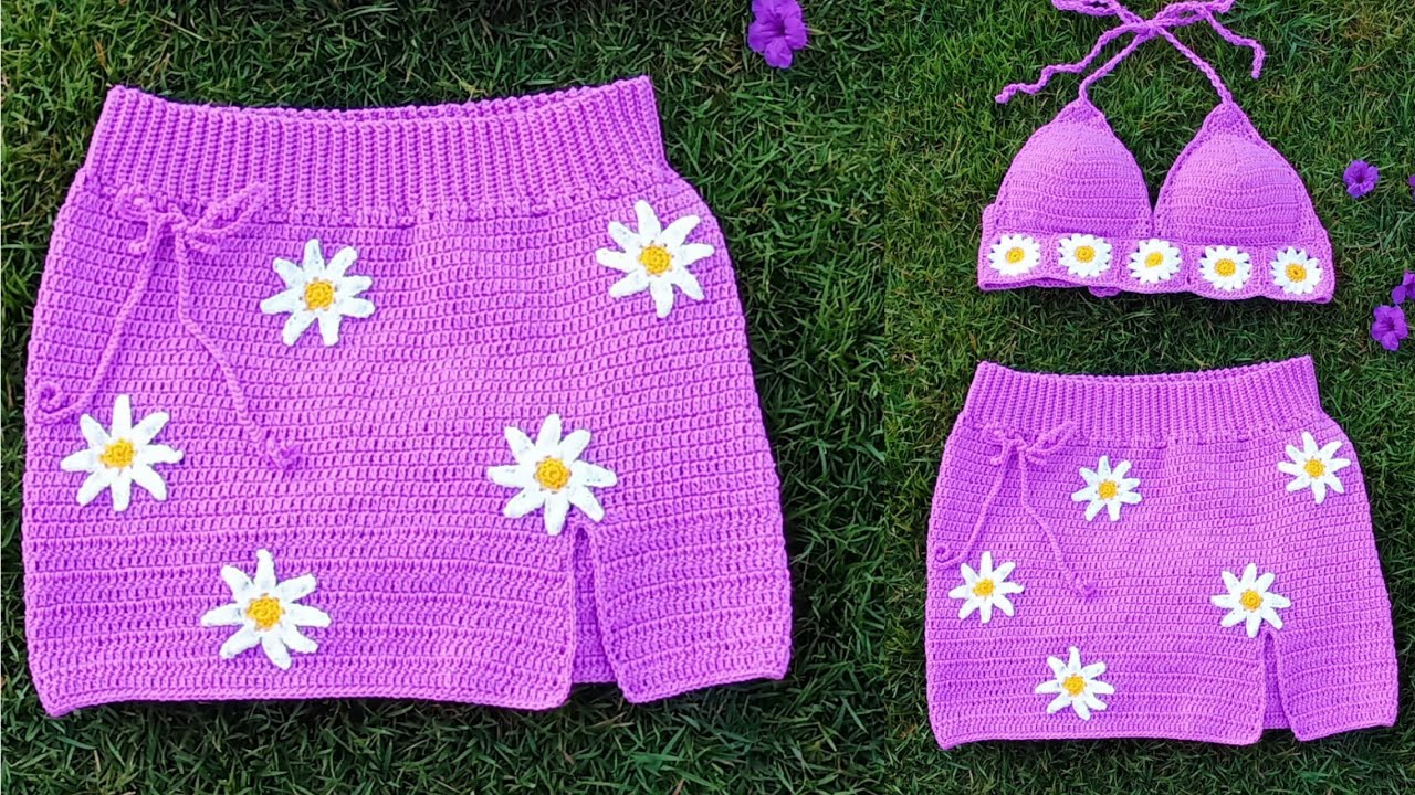 สอนถักกระโปรงโครเชต์แบบง่ายๆสำหรับมือใหม่หัดถัก|How To Crochet  Skirt