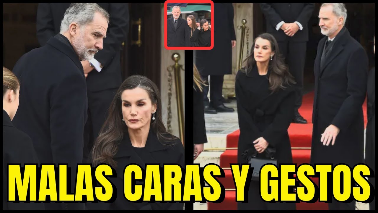 MALAS CARAS y GESTOS de DESPRECIO de Letizia Ortiz a Felipe en el ENTIERRO de Irene de Grecia