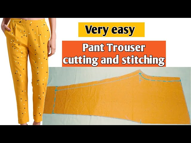 Very Easy Pant Trouser Cutting and stitching Full Tutorial  Palazzo Pant  Cutting and stitching  YouTube