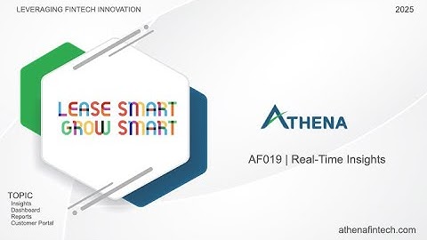 AF019 | Athena Fintech User Guide | Real-Time Insights | SAAS Platform for Lessors