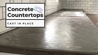 How to Form and Pour DIY CONCRETE COUNTERTOPS in Place