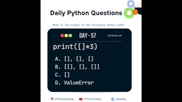 Python Coding challenge - Day 57 | What is the output of the following Python code?  #pythoncode