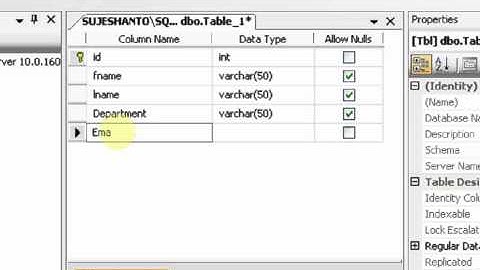 Asp.Net tutorial in tamil part - 11 create table in SQL server