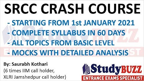 SRCC crash course from 1 January: Complete syllabus, daily videos, test series, 60 days batch