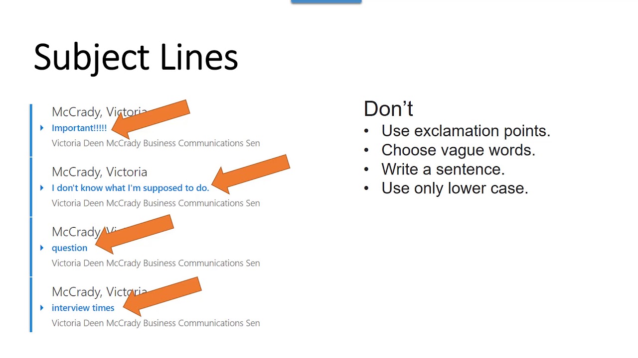 Subject Lines - YouTube