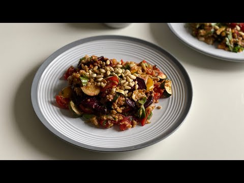 Easy and Delicious FREEKEH Salad with Roasted Vegetables | VEGAN | Recipes for Two
