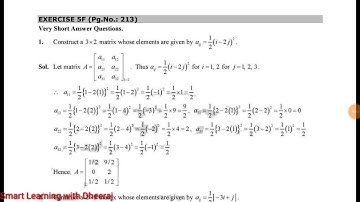 Exercise 5F,Chapter 5 Matrices Rs aggarwal Class 12 Math solution Smart Learning with Dheeraj