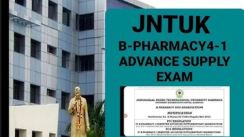 JNTUK B.Pharmacy 4-1 Semester (PCI,R16,R13) Advanced Supplementary Exams Notification-Mar 2023