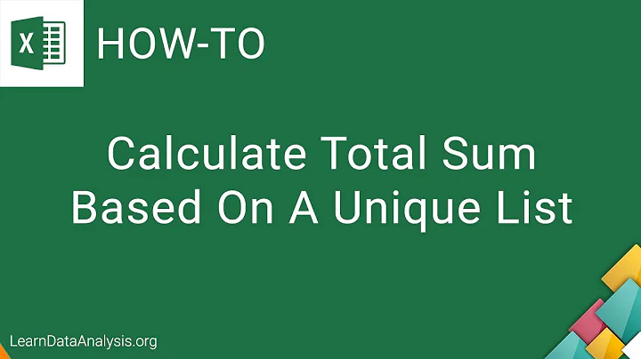 Calculate Total Sum From A Unique List | Excel Tutorial