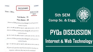 IWT 2022(ODD) PREVIOUS YEAR QUESTION DISCUSSION | 5TH SEM CSE | SBTE BIHAR