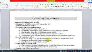 Care of the Well Newborn & Premature problems