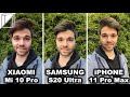 Xiaomi Mi 10 Pro vs Samsung S20 Ultra vs iPhone 11 Pro Max Camera Test Comparison