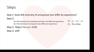 6 step to Inferential Stats  ANOVA