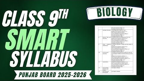 9th Class Smart Syllabus 2025-2026 | Biology Smart Syllabus Class 9 | ALP | Punjab Textbook Board
