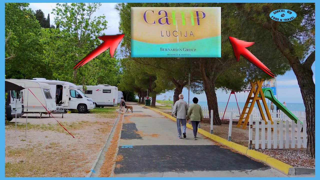 Walk through Camp Lucija ⛺🏕🔥🍗🍖🍣🇸🇮 Slovenia - Snicel 69