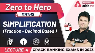 Simplification Fraction and Decimal Based Questions in Maths | Adda247 Banking Classes | Lec-4