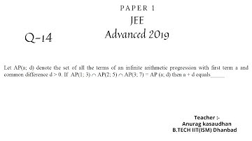 JEE Advanced 2019 Math Paper 1 (Q 14) solution | IIT JEE Maths | #jeeadvanced2019 #projecteducation