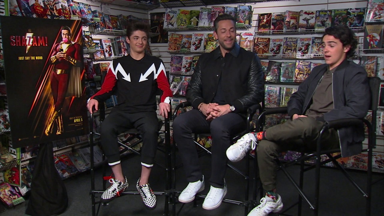 SHAZAM! interview w/ Zachary Levi, Asher Angel & Jack Dylan Grazer #shazam2019 #shazammovie