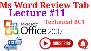 Ms Word 2007 | Full Course | Review Tab | Lecture | Lesson | Class |Urdu Hindi/Tutorial #11