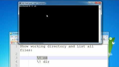 PostgreSQL - SQL Shell - Show working directory and List all files