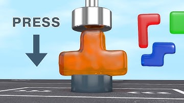 Hydraulic press vs softbody Tetris pieces