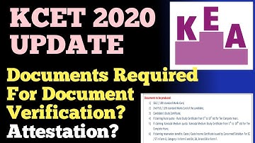KCET 2020 | DOCUMENTS REQUIRED FOR KCET 2020 DOCUMENT VERIFICATION | KCET 2020 LATEST NEWS