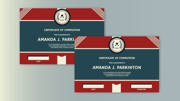 Design a Red & Blue Badge Completion Certificate for Free using Visual Paradigm InfoART