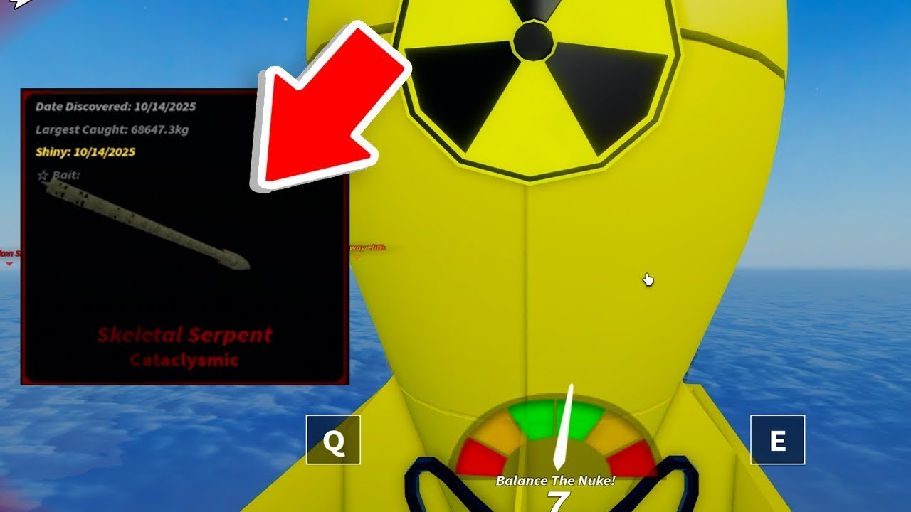Использование 100 атомных ядерных бомб для поимки самой редкой и выдающейся рыбы в игре Fish.