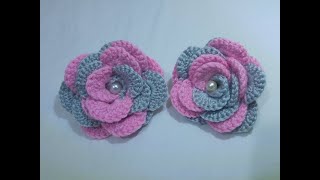 Tig isi gul yapimi/El isi videolari -Crochet rose making/Craft videos