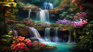 Relaxing Waterfall Piano &amp; Cello Music with Water SoundsTo Meditation, Stress Relief, Sleep &amp; Study